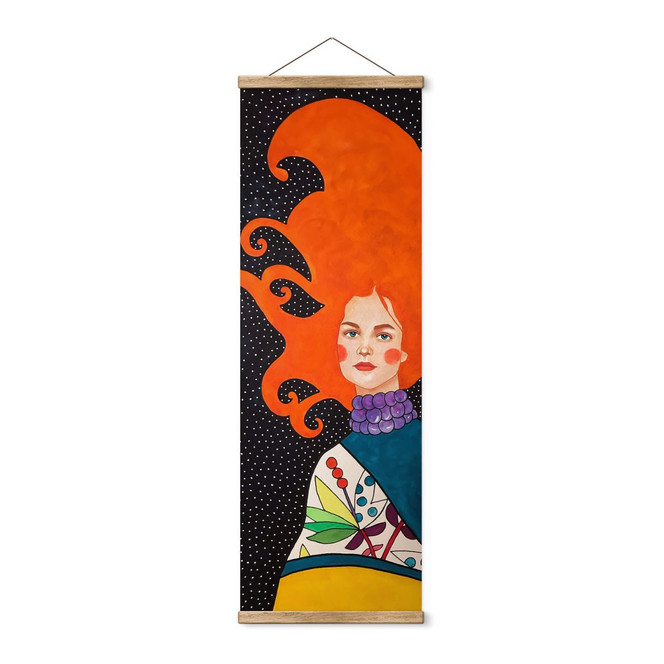 Stoffbild Frau mit flammendem Haar - Hülya