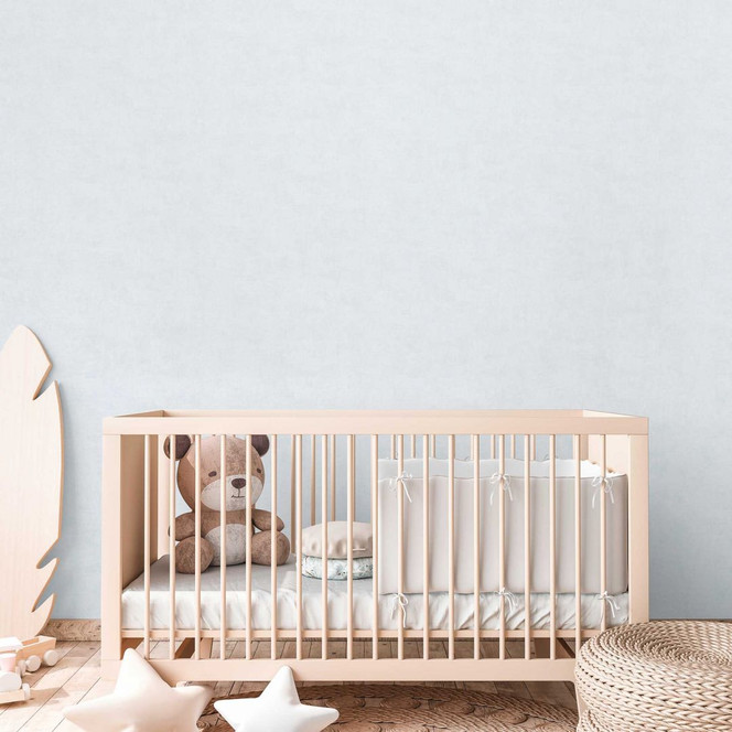 Unitapete Jungenzimmer Weiss Blau - Einfarbige Tapete Kinderzimmer