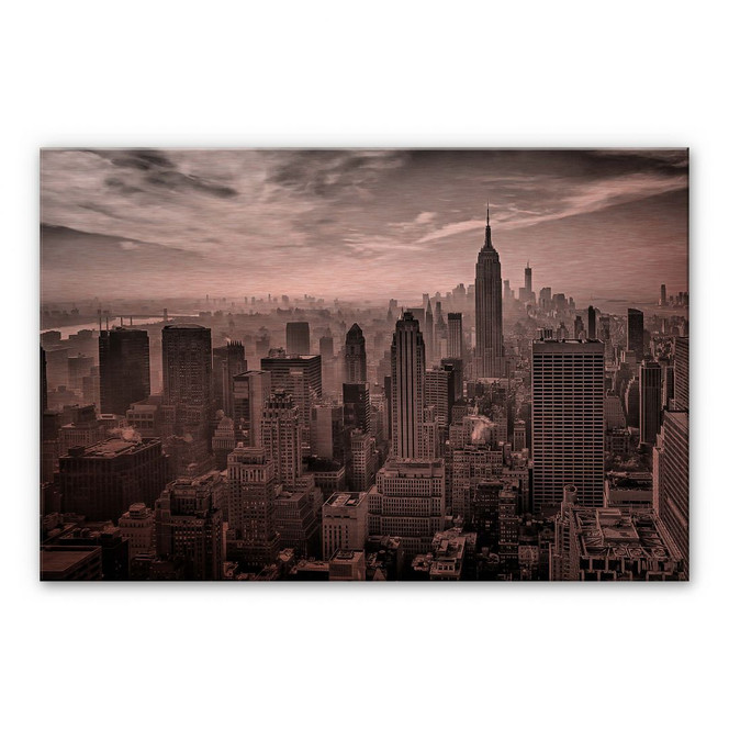 Alu-Dibond Bild mit Kupfereffekt Schilbe - Hazy Gotham