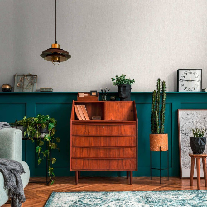 Elegante Textur-Tapete Elfenbein - Vlies für schlichten Chic