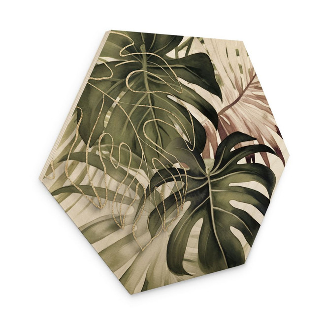 Holzbild Tropische Blätter Boho - Haase