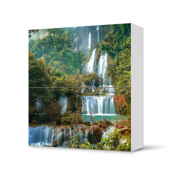 Klebefolie IKEA Besta Schrank 4 Türen - Rainforest- Bild 1