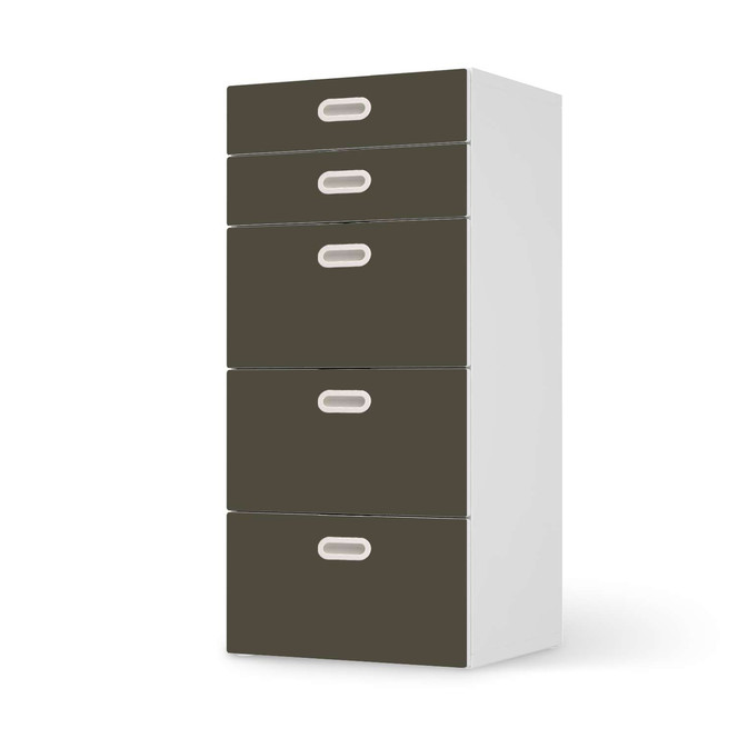 Möbel Klebefolie IKEA Stuva / Fritids Kommode - 5 Schubladen - Braungrau Dark- Bild 1