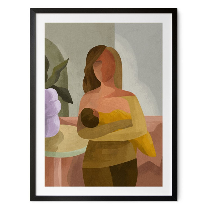 Poster Starke Mutter mit Kind - Goed Blauw