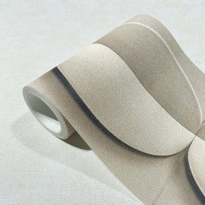 Bordüre in Beige, Grafisch für Wohnzimmer, Schlafzimmer 5.00 x 0.177 m