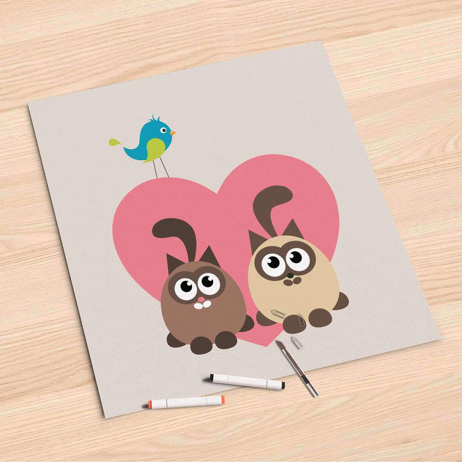 Folienbogen (60x60cm) - Cats Heart- Bild 1