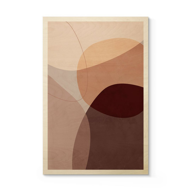 Holzbild Abstrakte Formen in warmen Erdtönen - Böhmer