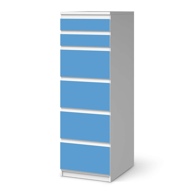 Klebefolie IKEA Malm Kommode 6 Schubladen (schmal) - Blau Light- Bild 1