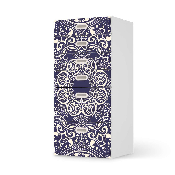 Klebefolie IKEA Stuva / Fritids Kommode - 6 Schubladen - Blue Mandala- Bild 1