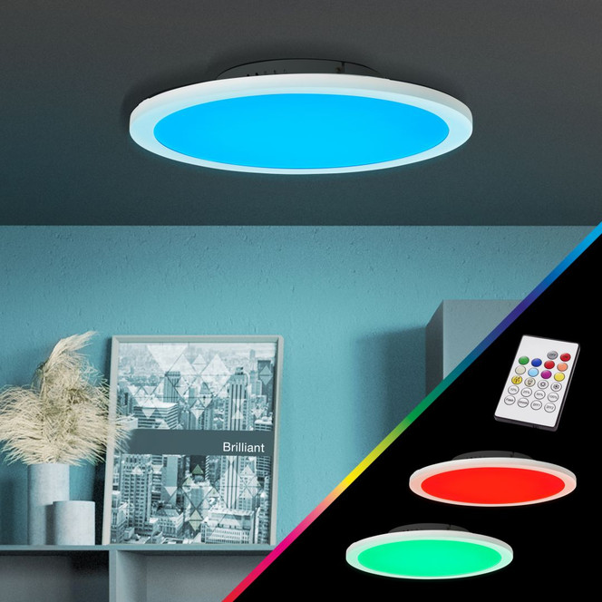 LED Panel Deckenleuchte Aaron, weiss, 40 x 5.9 cm, dimmbar, rund