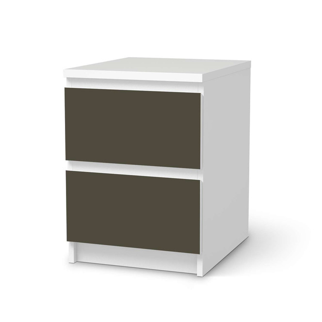 Möbelfolie IKEA Malm Kommode 2 Schubladen - Braungrau Dark- Bild 1