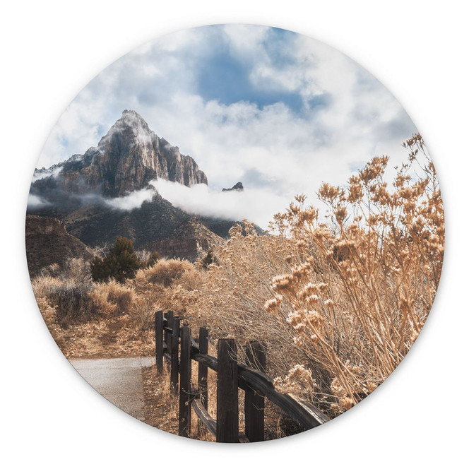 Wandbild Der Weg zum Gipfel - Iqbal - Alu-Dibond - Rund