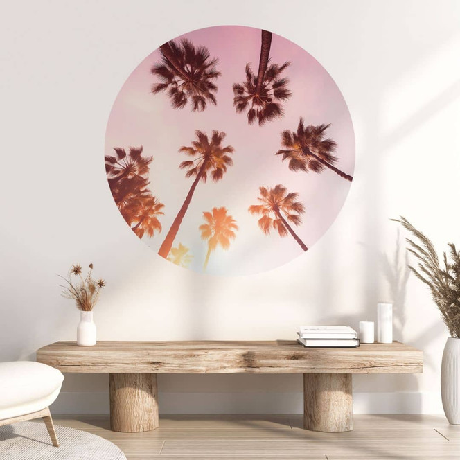 Wandtattoo California Dreaming mit Palmen-Blick - Hugonnard - Rund