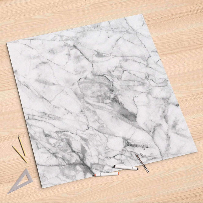 Folienbogen (90x90cm) - Marmor weiss- Bild 1