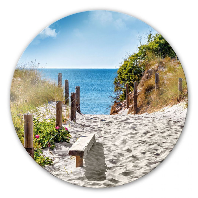 Glasbild Küstenblick - rund