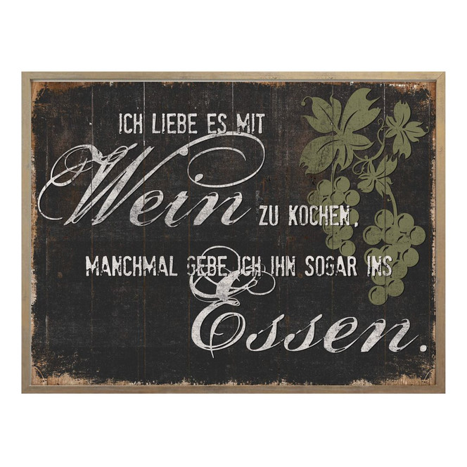 Poster Ich liebe es mit Wein zu kochen