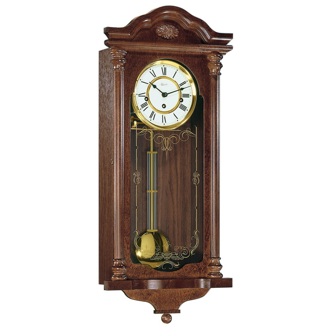 Regulateur Fulham "HERMLE" Nussbaum mit Dekorglas