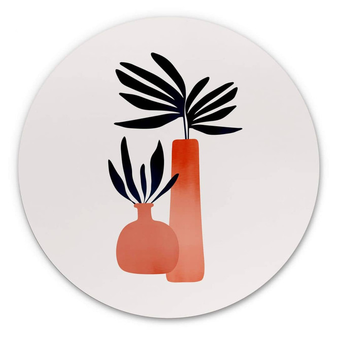 Wandbild Kubistika - Märchenpflanzen - Alu-Dibond Rund