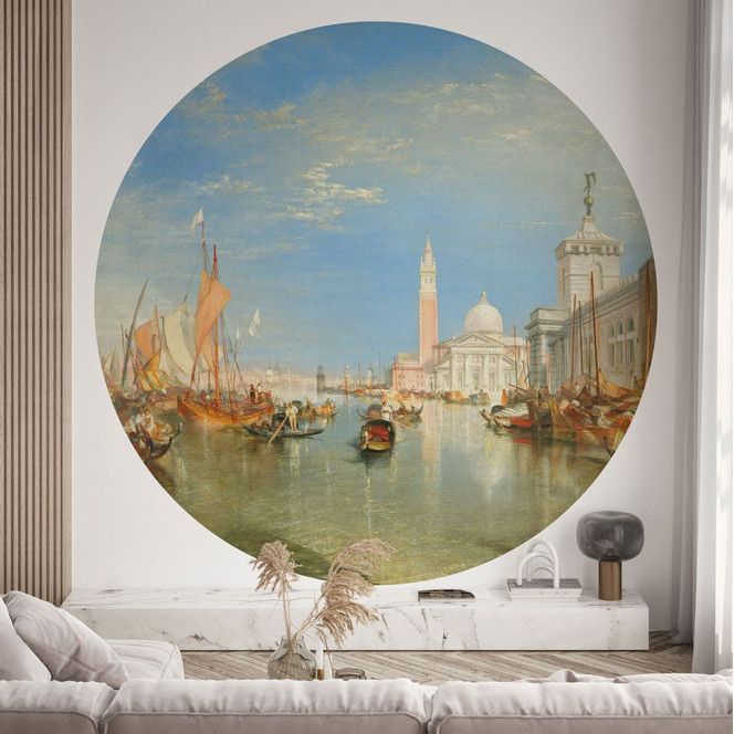 Fototapete Turner - Venedig, Dogana und S. Giorgio Maggiore - Rund - Selbstklebend/Vlies