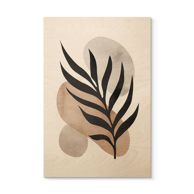 Holzbild Botanische Silhouette mit kunstvoller Geometrie - Costa