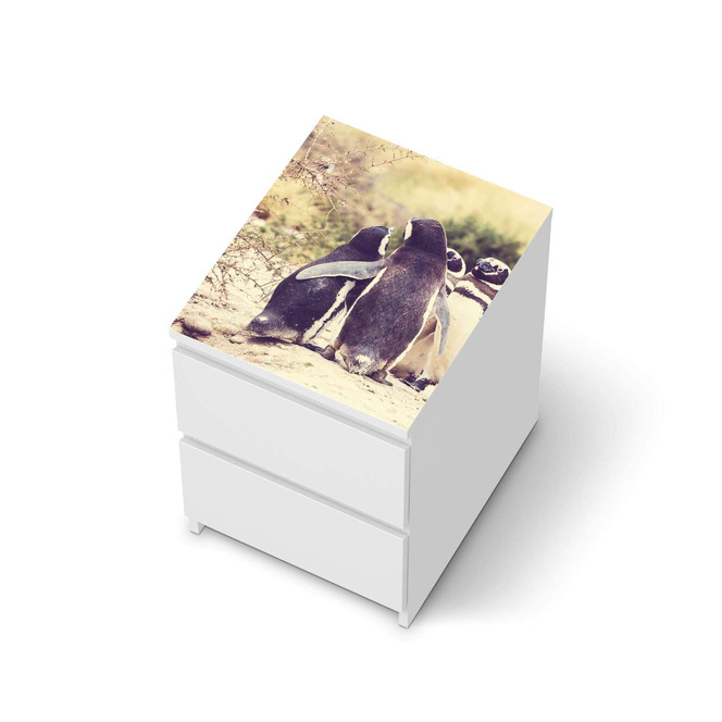 Möbelfolie IKEA Malm Kommode 2 Schubladen oben - Pingu Friendship- Bild 1