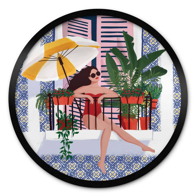 Poster Urlaub auf dem Balkon - Tomljanovic - Rund