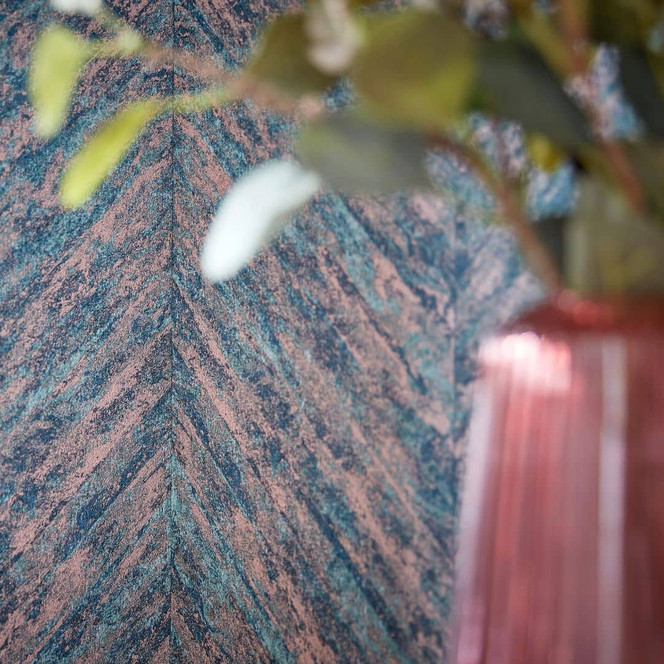 Rasch Vliestapete Linares in Fischgrätenoptik lagunenblau