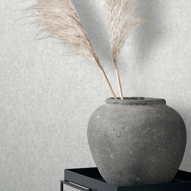 Vliestapete mit matter, leichter Struktur weiss, grau Betonoptik