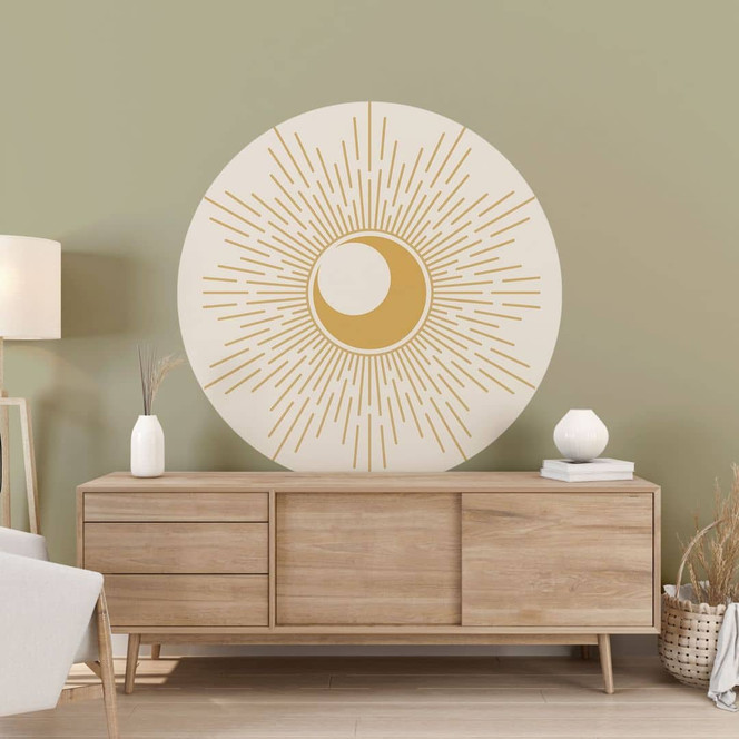 Wandtattoo Goldene Sonnenstrahlen - KsanaKalpa - Rund