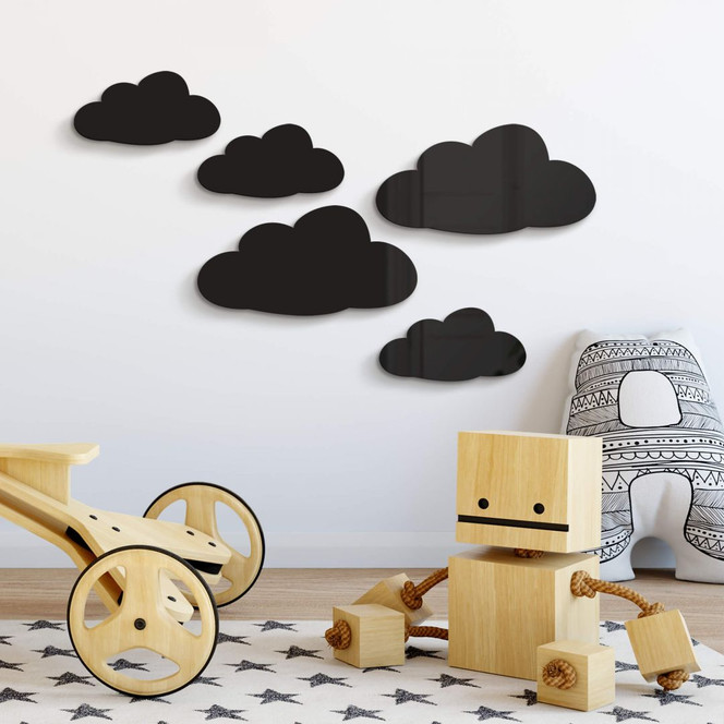 Acryldeko Wolken-Set (5-teilig)