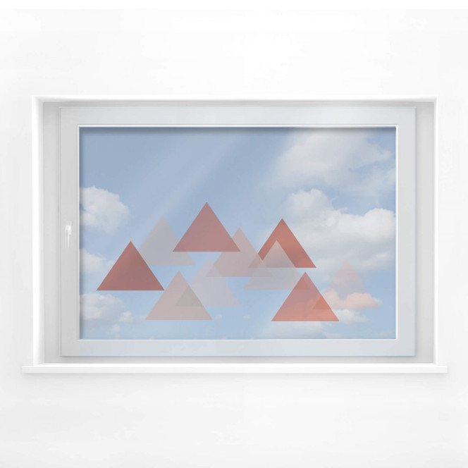Fensterbild Dreieckswolke rot