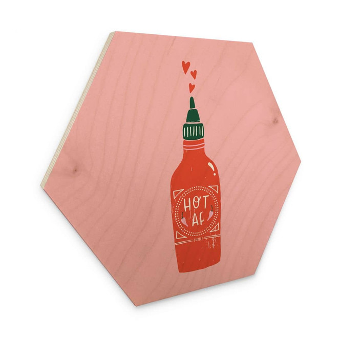 Hexagon Holzbild Scharfe Chili-Sosse - Simmonds