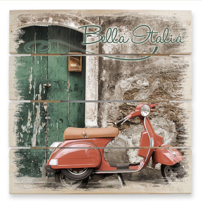 Holzbild Red Scooter - 40 x 41.5 cm