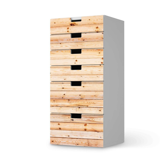 Klebefolie IKEA Stuva / Malad Kommode - 6 Schubladen - Bright Planks- Bild 1