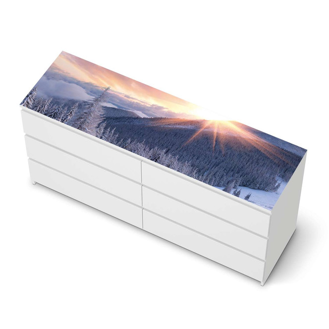 Möbelfolie IKEA Malm Kommode 6 Schubladen (breit) oben - Zauberhafte Winterlandschaft- Bild 1