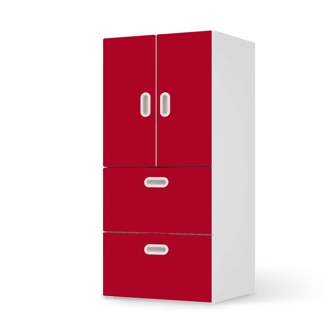 Möbelfolie IKEA Stuva / Fritids - 2 Schubladen und 2 kleine Türen - Rot Dark- Bild 1