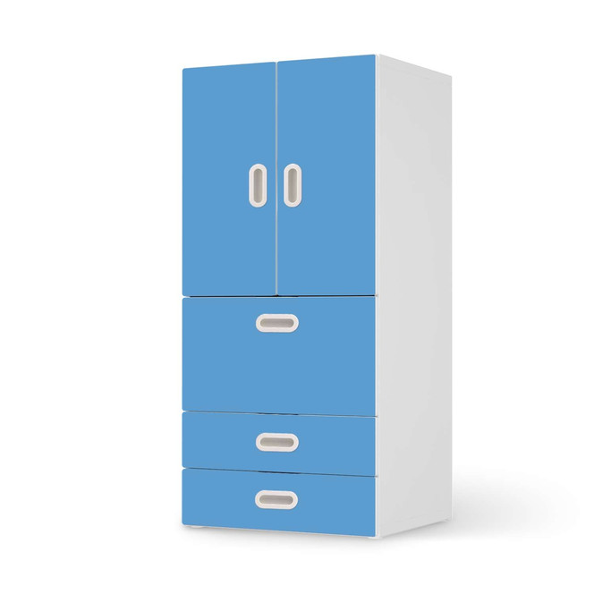 Möbelfolie IKEA Stuva / Fritids - 3 Schubladen und 2 kleinen Türen - Blau Light- Bild 1