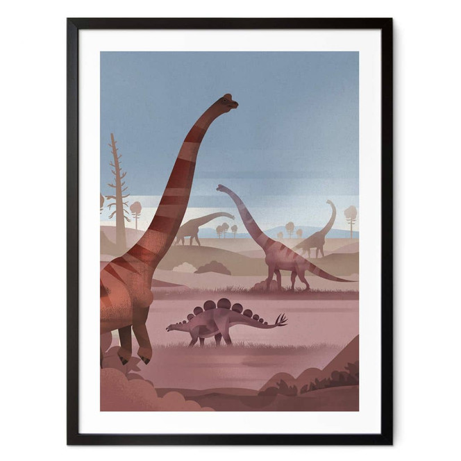 Poster Im Land der Dinosaurier - Braun