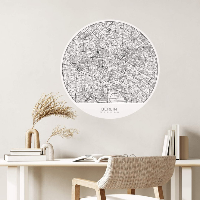 Wandtattoo Stadtplan Berlin - rund