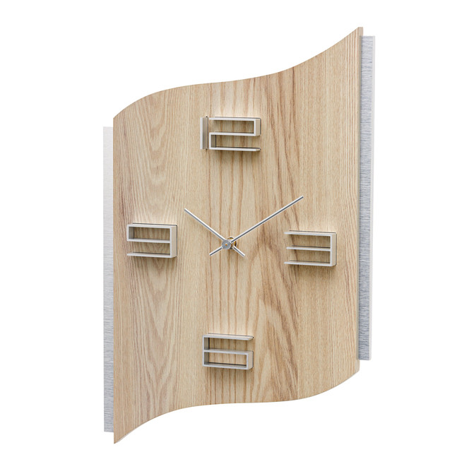 Wanduhr Holzgehäuse, Sonoma-Oberfläche, Aluminium