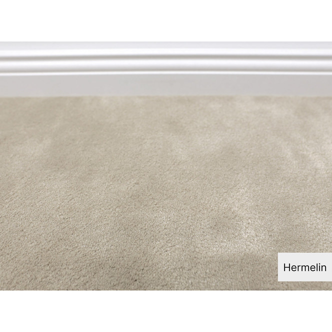 Emily Velours Teppichboden Meterware in Hermelin