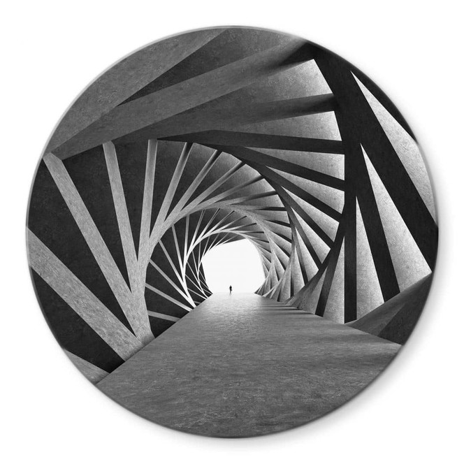 Glasbild Bunjamin - Rotation - Rund