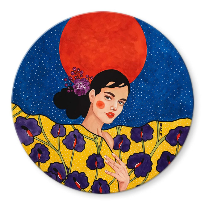 Glasbild Hülya - Vergeude die Nacht - Rund