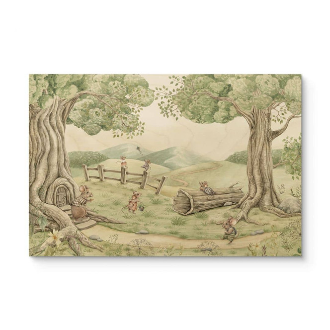 Holzbild Familie Maus im Wald - Kikki Belle