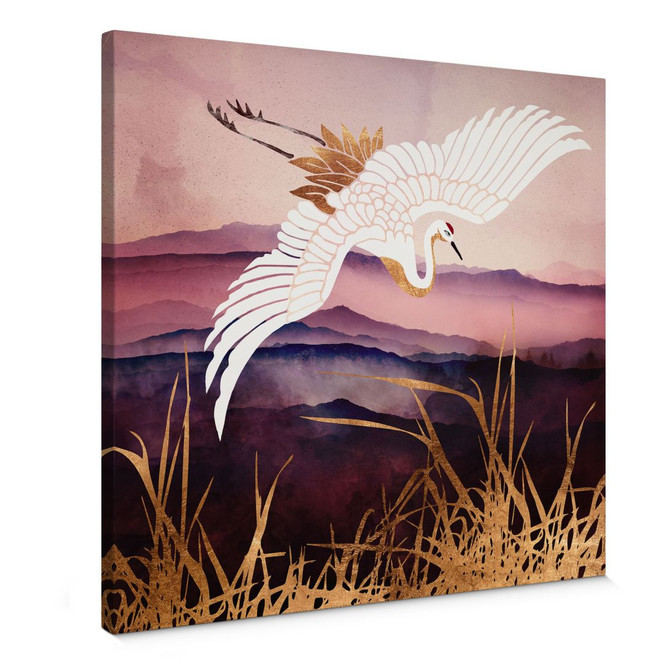 Leinwandbild Eleganter Kranich - SpaceFrog Designs