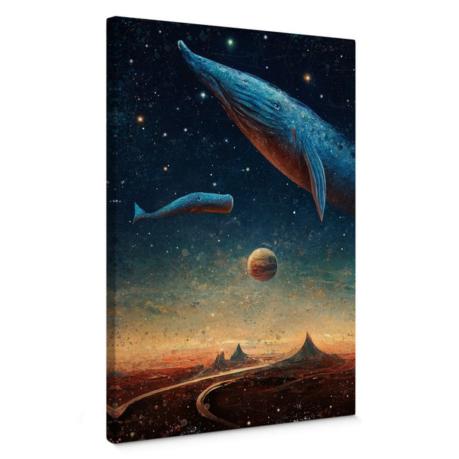 Leinwandbild Heine - Zwei Wale im Weltall - Astro Cruise