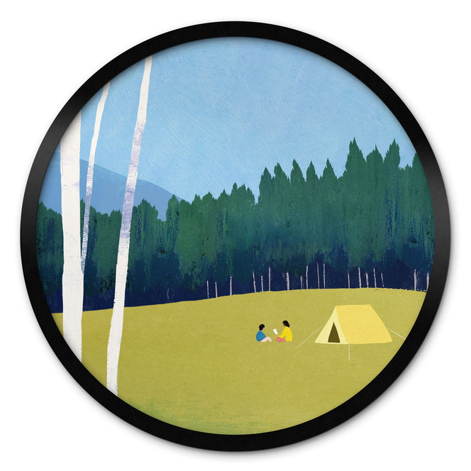 Poster Camping am Wald - Rivers - Rund
