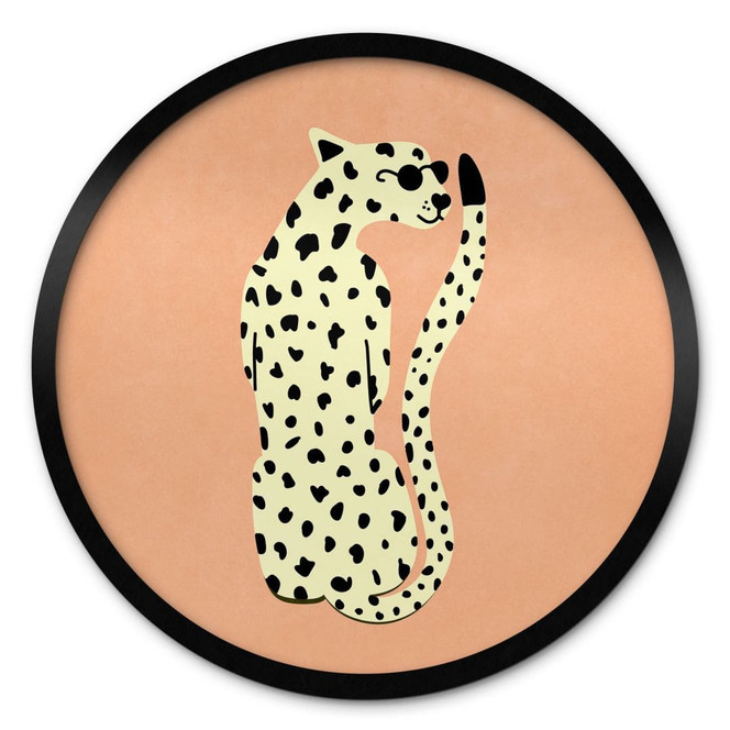 Poster Eleganter Gepard mit Sonnenbrille - Oltmanns - Rund