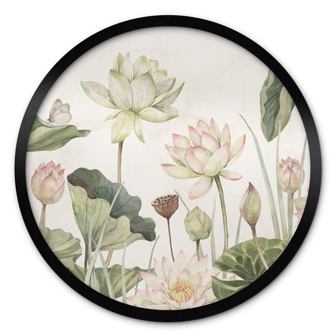 Poster Sir Edward - Seerosen Idyll in Pastell - Rund