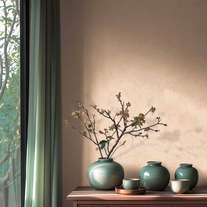 Betonoptik-Tapete Sand – Vliestapete warm & natürlich strukturiert